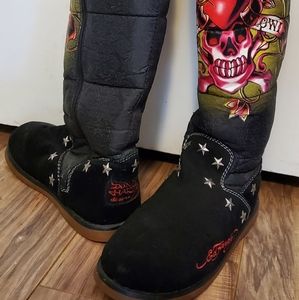 Knee high Ed Hardy Winter Boots